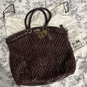 Coach Brown Quilted Tote Bag